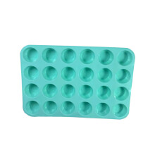 (Mint)Moderno molde de silicona para pasteles bandeja para hornear de 24 ranuras para cocina en casa artesanía de postres