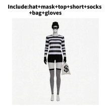 (M)Stylish Thief Cosplay Set With Striped Design For Comic Con Helloween And