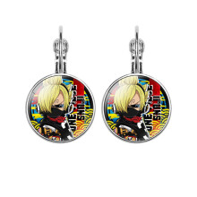 (Sanji) Attractive Momonosuke One Piece Anime Gemstone Earrings Jewelry Ear Metal