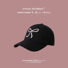 (Black) Korean Bowknot Adorable Baseball Cap For Girls Allseason Soft Top Pink Hat