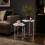 Nest 2 Round Tables White High Gloss Chrome Legs 1