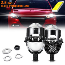 4x Lente de Proyector LED Bi de 2,5 Pulgadas para Lentes LED H4 H7 9005 9006 Bombillas de Faros Delanteros de Automóvil 8000LM 6000K con Haz