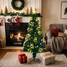 Fiber Optic Christmas Tree Pre Lit Artificial for Home Office Party Green 1PCS