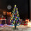 Fiber Optic Christmas Tree Pre Lit Artificial for Home Office Party Green 1PCS 7