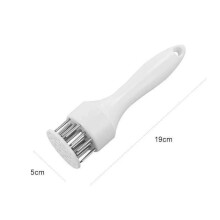 (White)Attendrisseur de viande à usage domestique avec broches en acier inoxydable pour briser le tissu juteux conjonctif