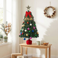 Pre-Lit Artificial Christmas Tree Mini Tabletop for Home Indoor Green 1PCS