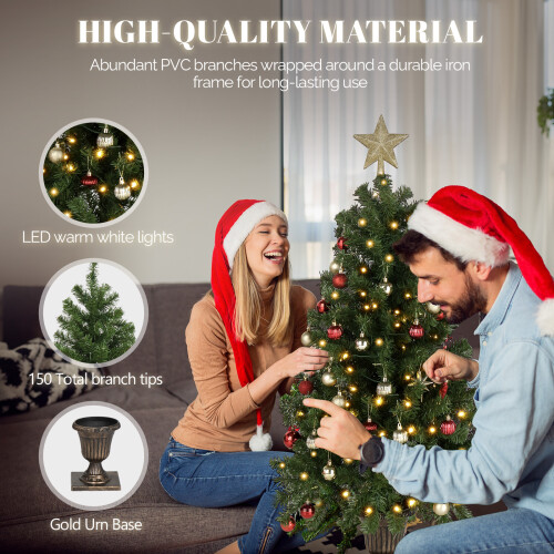 Pre-Lit Artificial Christmas Tree Remote Control for Home Office Party Green 1PCS 2
