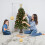 Pre-Lit Artificial Christmas Tree Remote Control for Home Office Party Green 1PCS 4