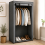 Double Canvas Wardrobe Grey with Opening Doors 1