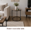Round Oak Finish Side Table Black Metal Legs 2
