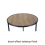 Round Oak Finish Side Table Black Metal Legs 4
