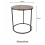 Round Oak Finish Side Table Black Metal Legs 5