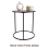 Round Oak Finish Side Table Black Metal Legs 6