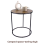 Round Oak Finish Side Table Black Metal Legs 7