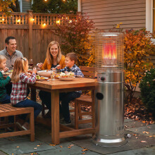 Outsunny Gas Patio Heater, 13 kW Portable Propane Outdoor Heater, Silver