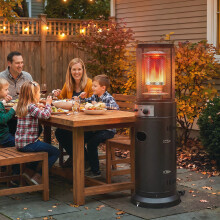 Outsunny Gas Patio Heater, 11 kW Portable Propane Outdoor Heater, Black