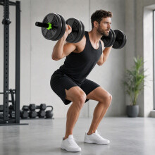 SPORTNOW 15 kg 3-in-1 Adjustable Dumbbell & Barbell Set with EZ Bar, Green