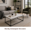 Marble Effect Living Room Coffee Side Table Set 3