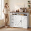 Homcom HOMCOM Sideboard Buffet Cabinet with Storage and Power Outlet, White 8