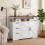 Homcom HOMCOM Sideboard Buffet Cabinet with Storage and Power Outlet, White 9