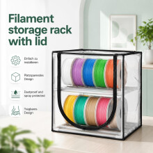 Misvayli Filament Organiser for 3D Printer, 24 x 1kg Spool Storage Rack, 2-Tier Metal Holder with Transparent Cover for PLA PETG ABS TPU