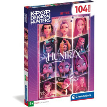 Clementoni - K-Pop Demon Hunters - Super 104 Piece Puzzle - Children's Puzzle - For Ages 6 and Up - Huntrix - Rumi, Mira, and Zoey - Netflix