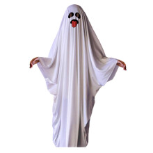 (L, Geisterkostüm Grimac) Halloween-Geisterkostüm, weißer Geisterumhang für Halloween-Cosplay, Rollenspiel, Geister-Mottoparty-Outfit, Grimac S