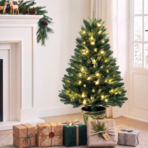 Homcom HOMCOM Realistic Xmas Tree with 80 Lights, Green 1