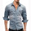 (Light Blue,M)Herren Freizeit Jeanshemd mit Kragen Ausschnitt Mode Langarm Geschenk Kleidung 3