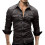 (Light Gray,M)Herren Freizeit Jeanshemd mit Kragen Ausschnitt Mode Langarm Geschenk Kleidung 4