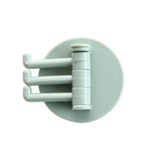 (Green)Rotatable Seamless Adhesive Hook Strong Bearing Stick Kitchen Towel Hanger Wall