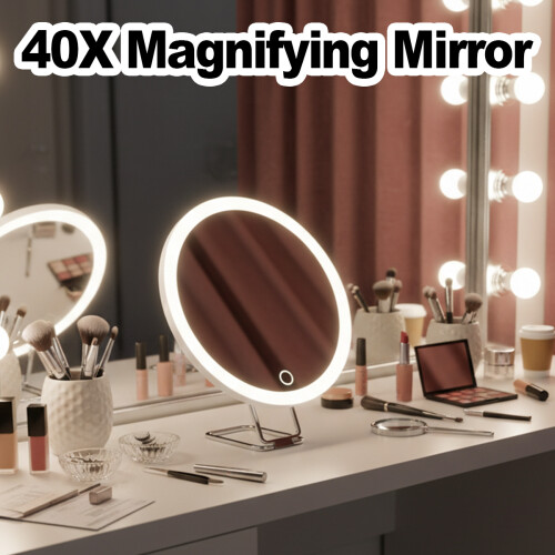 Ranpo 40X Magnifying Makeup Mirror With LED Light 1