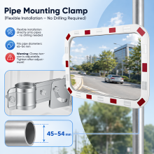 Nastopee Convex Traffic Mirror 60x40cm, Driveway Security Mirror with 130-160° Wide Angle, Adjustable Metal Bracket for Garage Outdoor Road