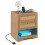 Table de chevet avec éclairage LED et station de recharge, 2 tiroirs 2