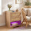 Table de chevet avec éclairage LED et station de recharge, 2 tiroirs 4