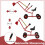 Kindergraafmachine met 360 draaibare stoel, rood 5