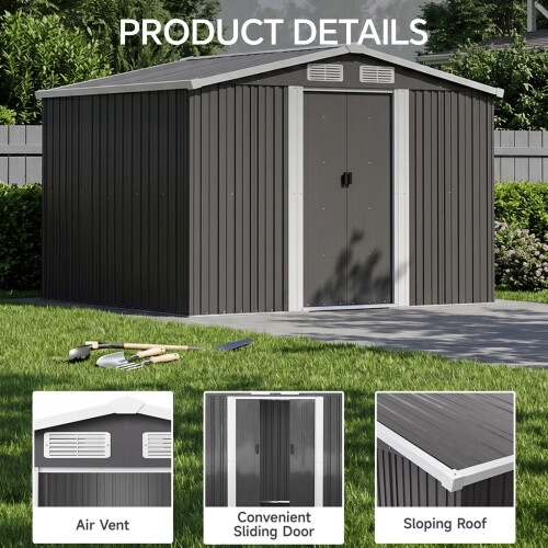 6x8 FT Large Metal Garden Storage Shed 2