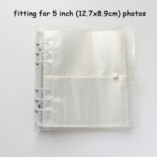 (Glitter White,5in)Clip couleur transparent étincelant 6 trous feuille lâche album enfants cadeaux anniversaire