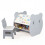 Mesa de arte infantil 3 em 1 com espaço para guardar objetos e cadeira de urso. 4