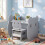 Mesa de arte infantil 3 em 1 com espaço para guardar objetos e cadeira de urso. 3