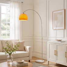 Modern Arched Floor Lamp with Marble Base