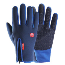 (Blue,M)Luvas de inverno unissex quentes pretas à prova d'água à prova d'água para esportes ao ar livre