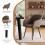(Set of 5)Dining Table and Chairs Set, Rectangular Wooden Table with 4 Armchairs 4