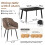 (Set of 7)Dining Table and Chairs Set, Rectangular Wooden Table with 6 Armchairs 2
