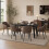(Set of 7)Dining Table and Chairs Set, Rectangular Wooden Table with 6 Armchairs 1
