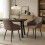 (Set of 7)Dining Table and Chairs Set, Rectangular Wooden Table with 6 Armchairs 5