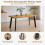 (Set of 7)Dining Table and Chairs Set, Rectangular Wooden Table with 6 Grey Armchairs 3