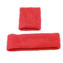 (Red)Headband Wrist Strap Plush Sports Carrying Sweat Wicking Absorption Moisture
