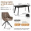 (Set of 7)Dining Table and Chairs Set, Rectangular Wooden Table with 6 Brown Armchairs 2