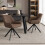 (Set of 7)Dining Table and Chairs Set, Rectangular Wooden Table with 6 Brown Armchairs 5